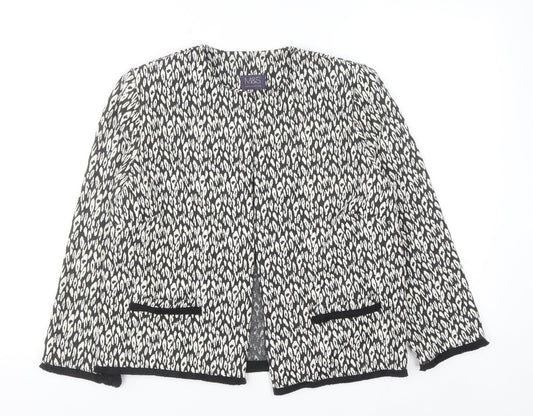 Marks and Spencer Women Black Animal Print Blazer Jacket Size 12