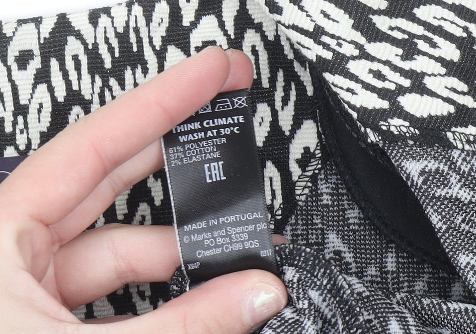 Marks and Spencer Women Black Animal Print Blazer Jacket Size 12