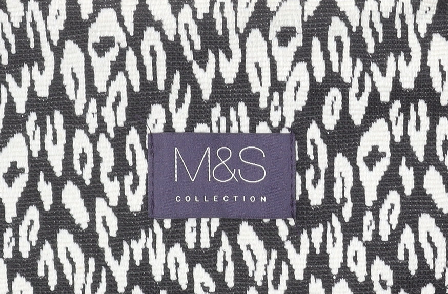 Marks and Spencer Women Black Animal Print Blazer Jacket Size 12