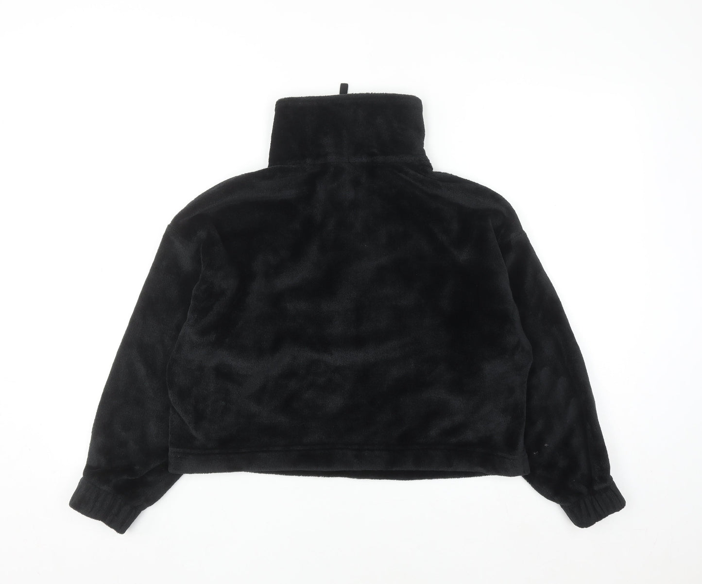 ASOS DESIGN Women Black UK 8 Petite Fleece 1/2 Zip Pullover Sweatshirt