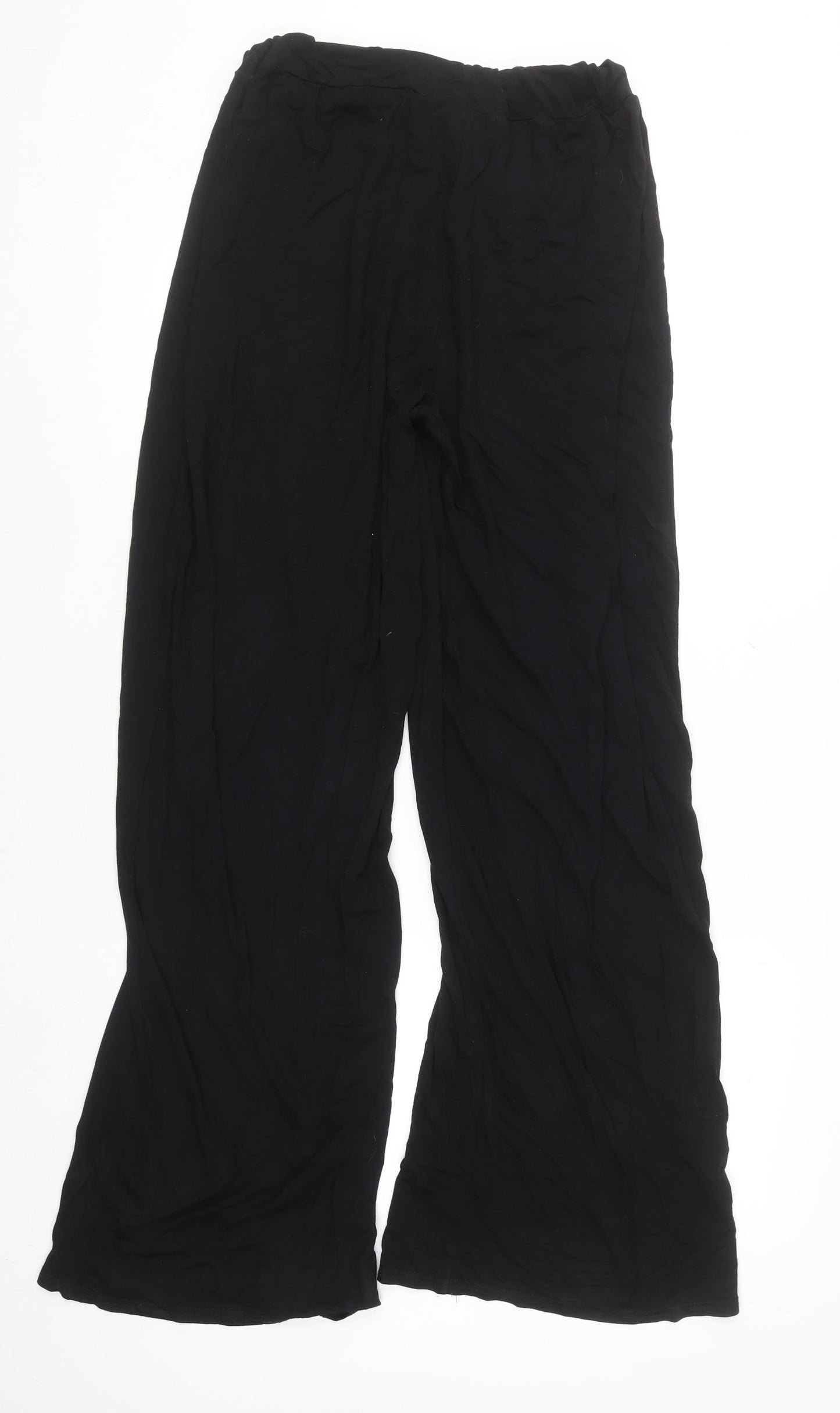Karen Millen Women’s Black Wide-Leg Viscose Trousers UK 12