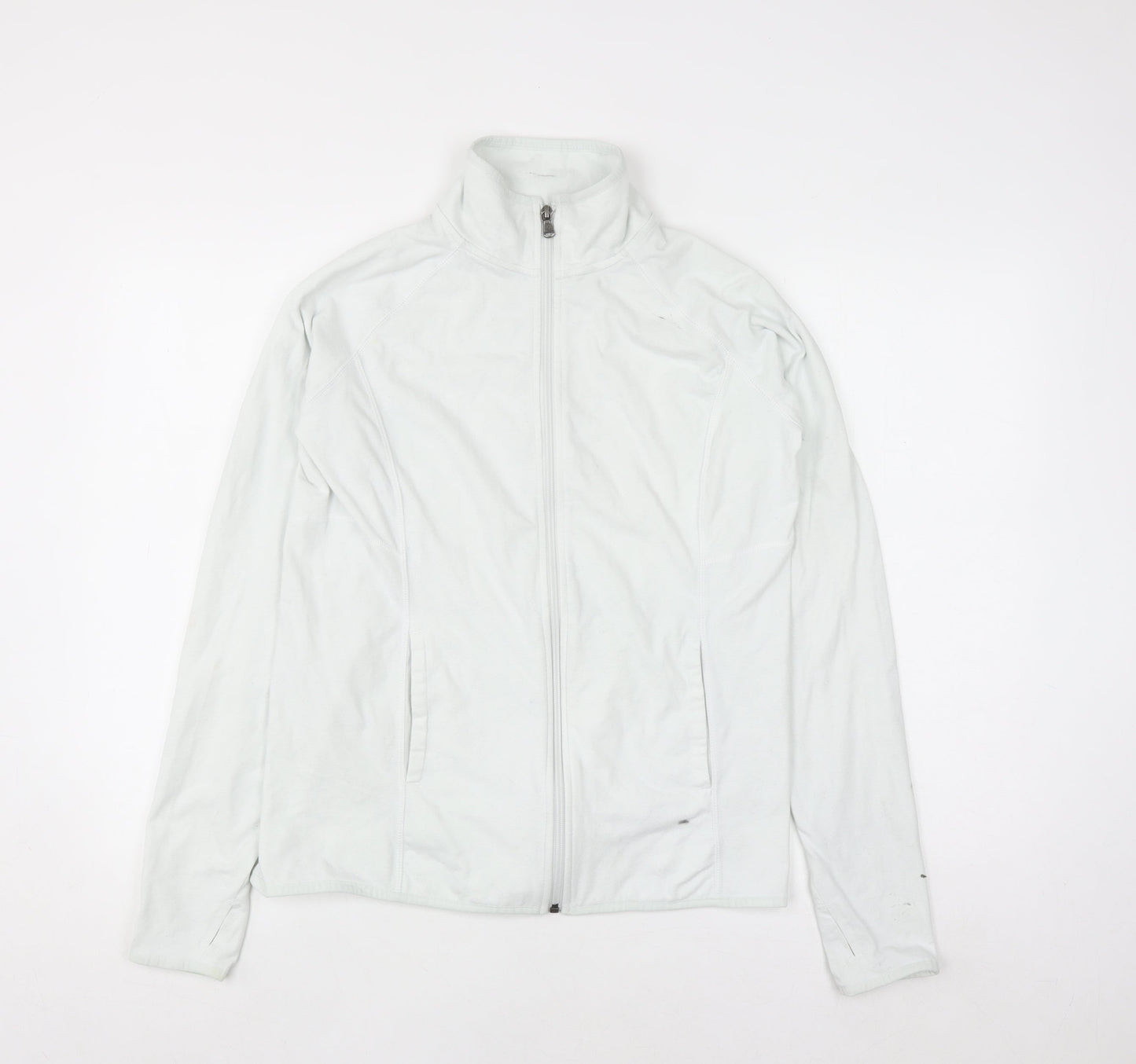 Tek Gear White Full Zip Hoodie Womens Medium DryTek Cotton Blend