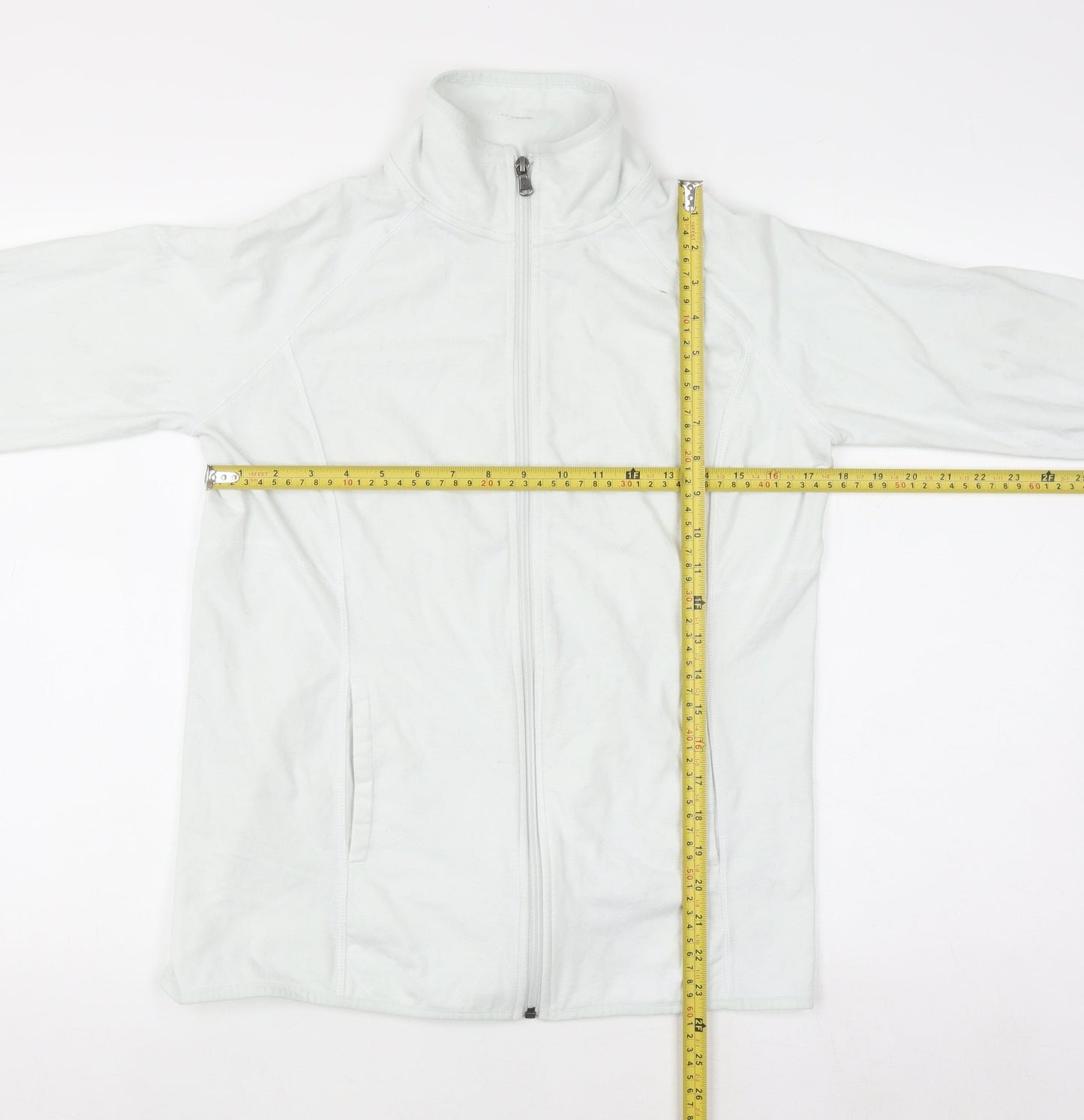 Tek Gear White Full Zip Hoodie Womens Medium DryTek Cotton Blend