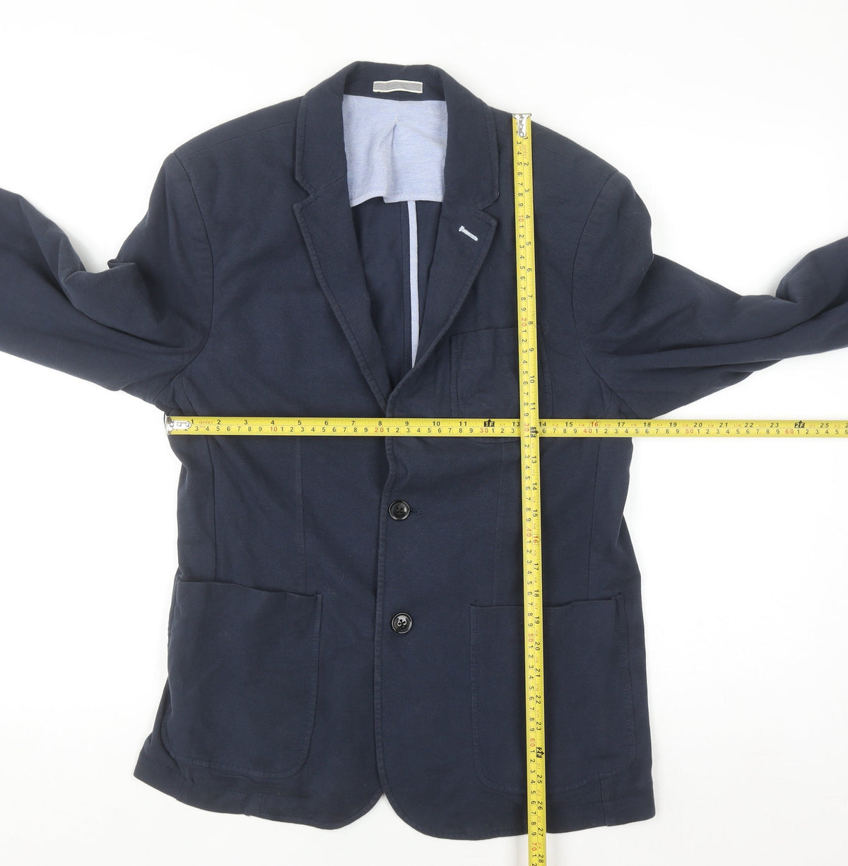 Pull & Bear Women Navy Blue Slim Fit Single-Breasted Blazer Size 12
