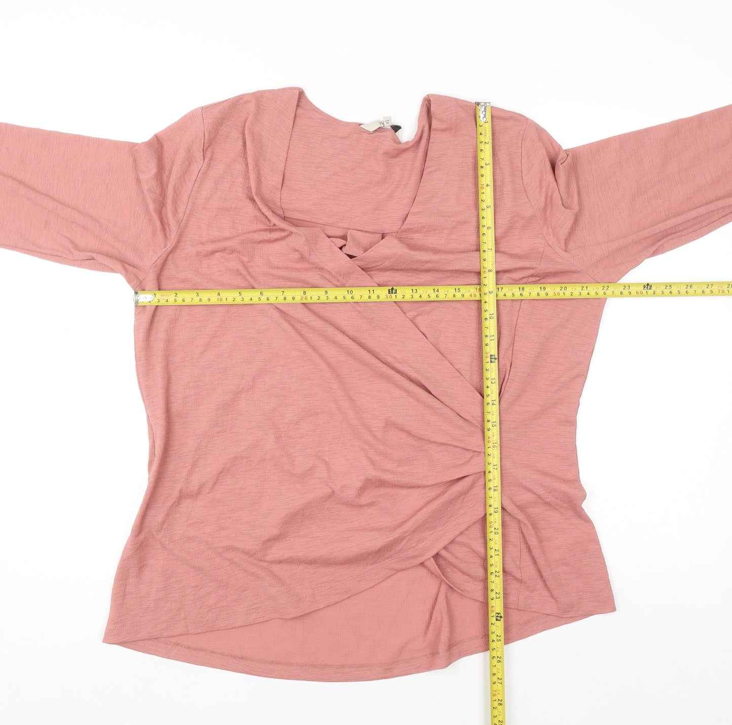 Next Women's Pink Wrap Blouse Long Sleeve Size 20