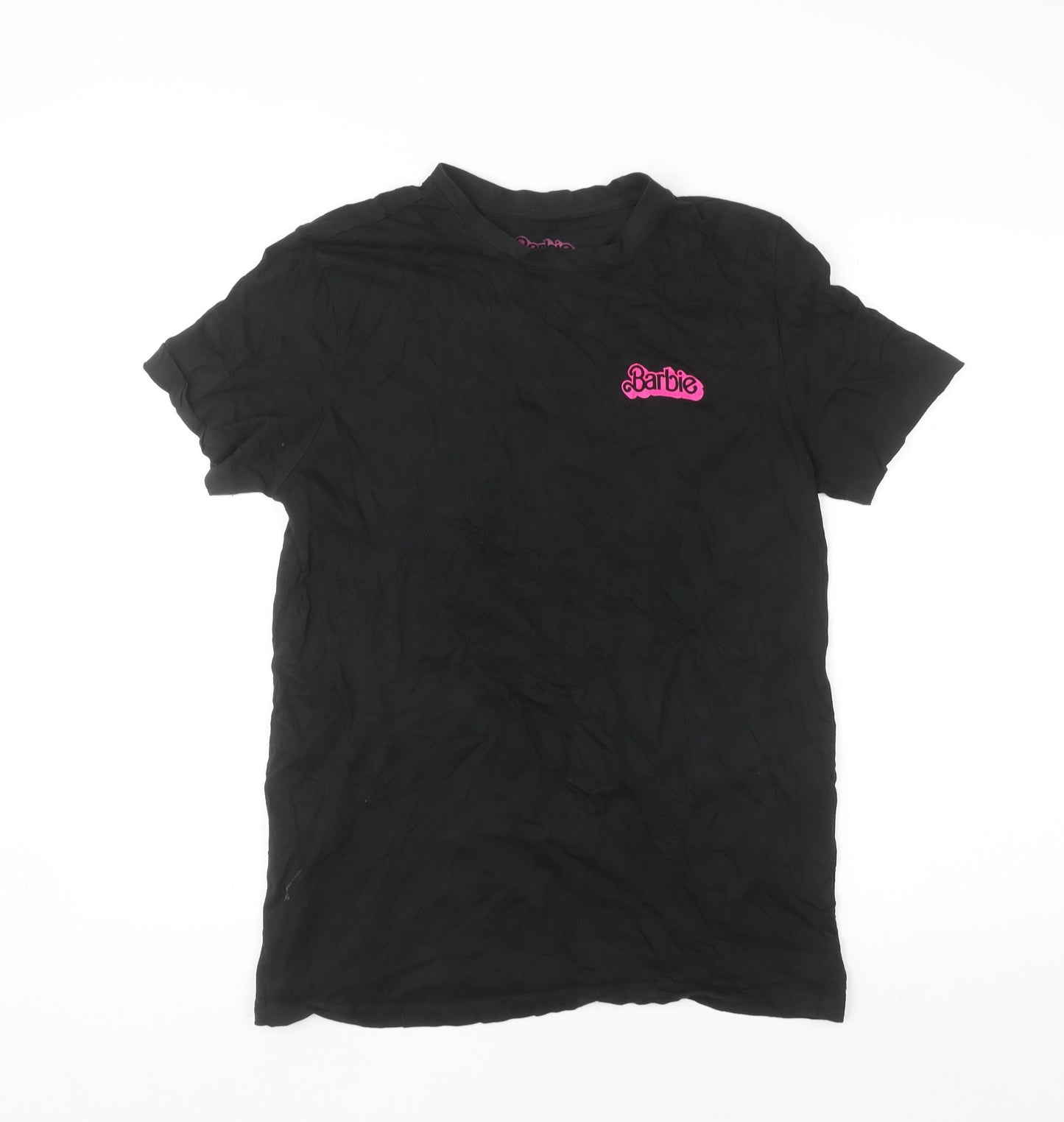 Barbie Womens Black Cotton T-Shirt Small Short Sleeve Movie Print