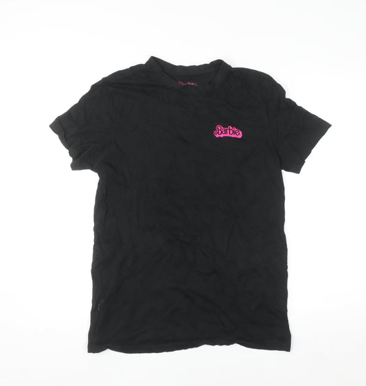 Barbie Womens Black Cotton T-Shirt Small Short Sleeve Movie Print
