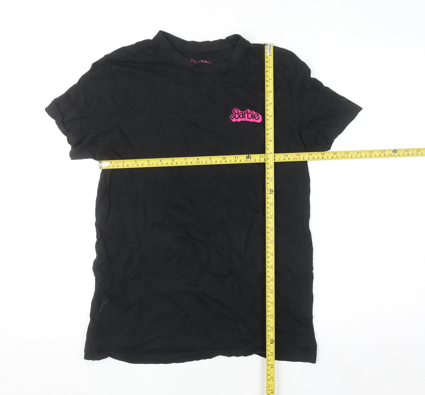 Barbie Womens Black Cotton T-Shirt Small Short Sleeve Movie Print