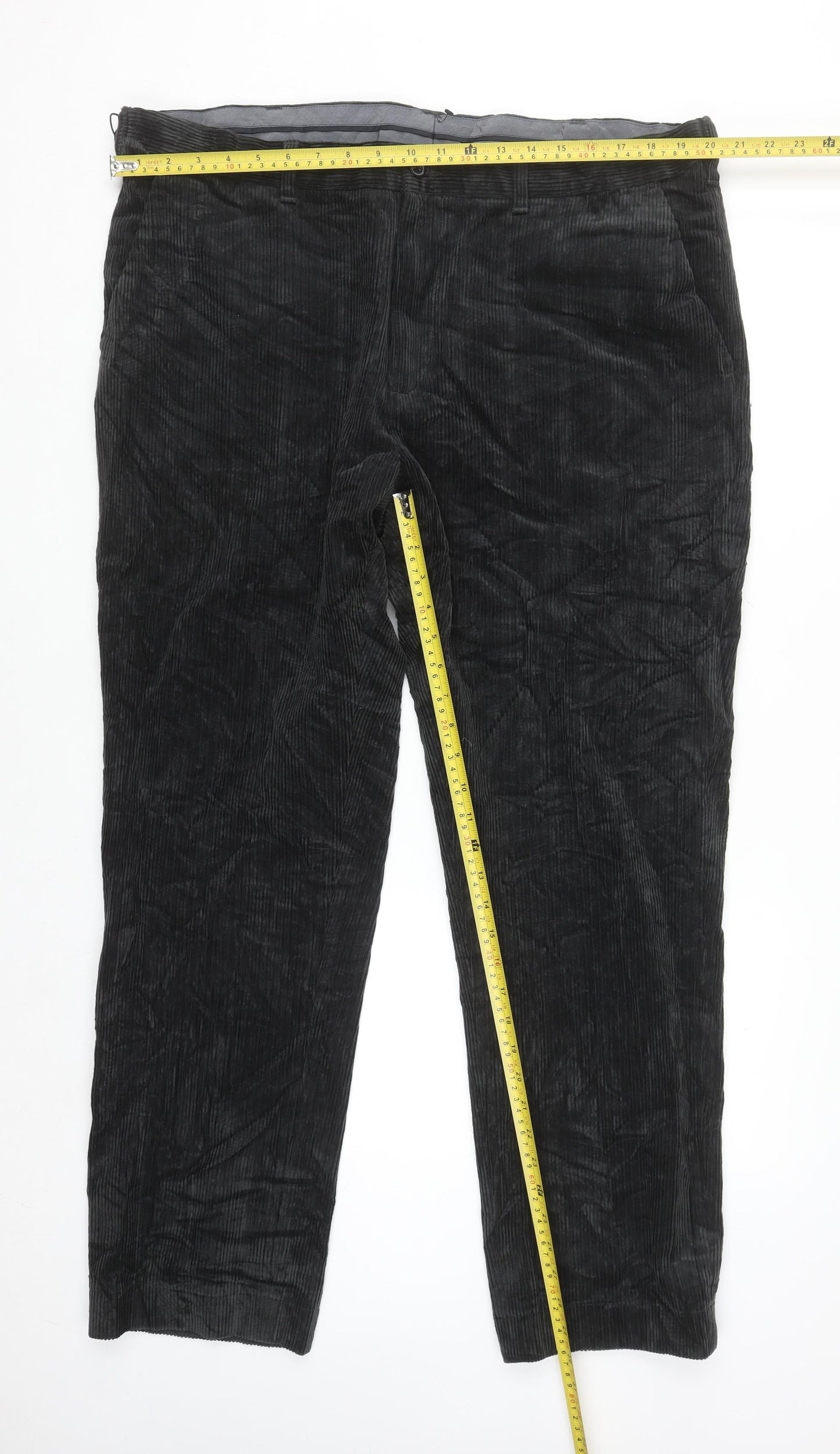 Marks and Spencer Women’s Grey Corduroy Trousers Size 16 Regular