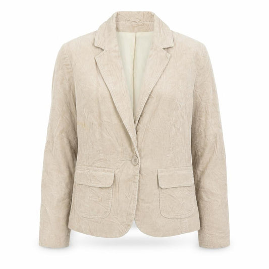 New Look Women Beige Corduroy Blazer UK 12 Business Casual