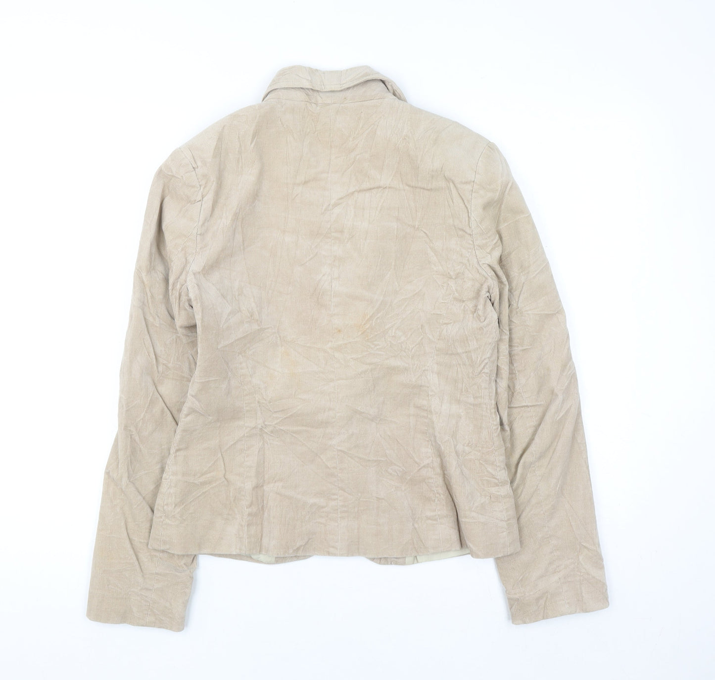 New Look Women Beige Corduroy Blazer UK 12 Business Casual