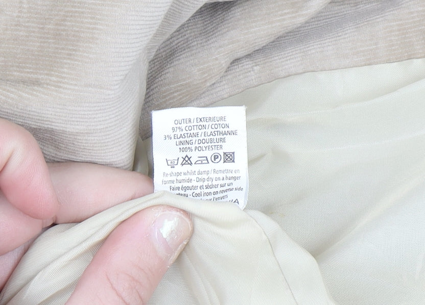 New Look Women Beige Corduroy Blazer UK 12 Business Casual