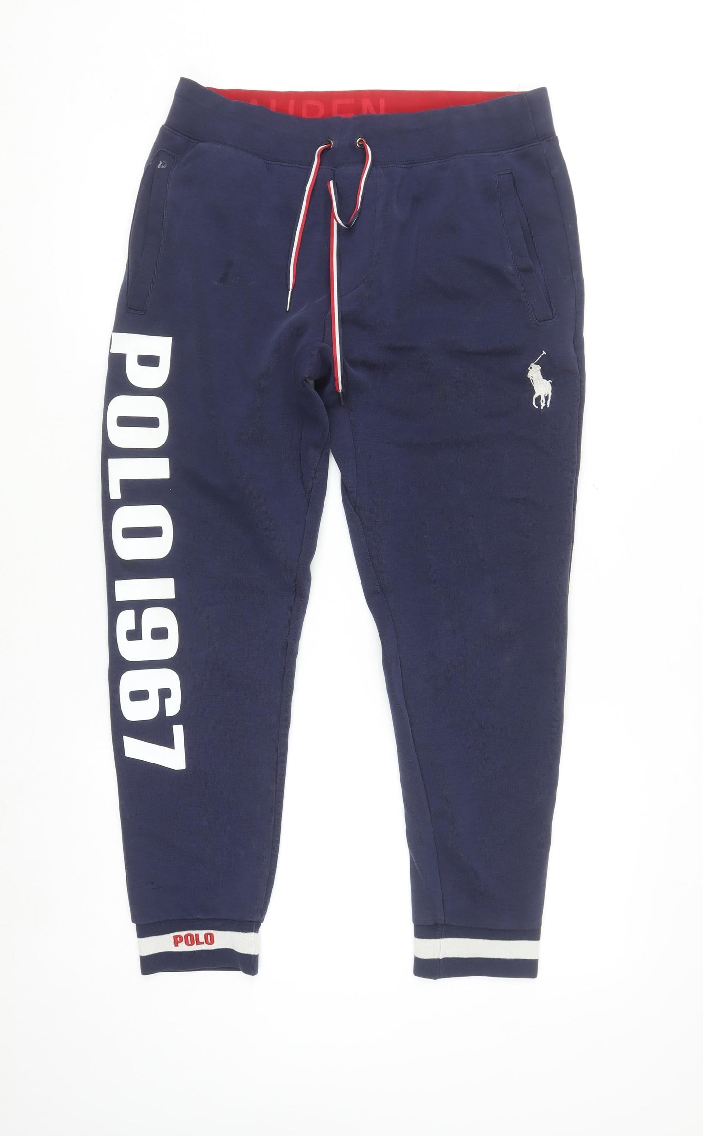 Ralph Lauren Men's Blue Jogger Sweatpants Size S Elastic Waist