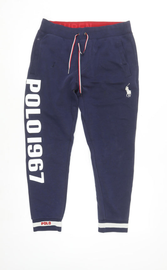 Ralph Lauren Men's Blue Jogger Sweatpants Size S Elastic Waist