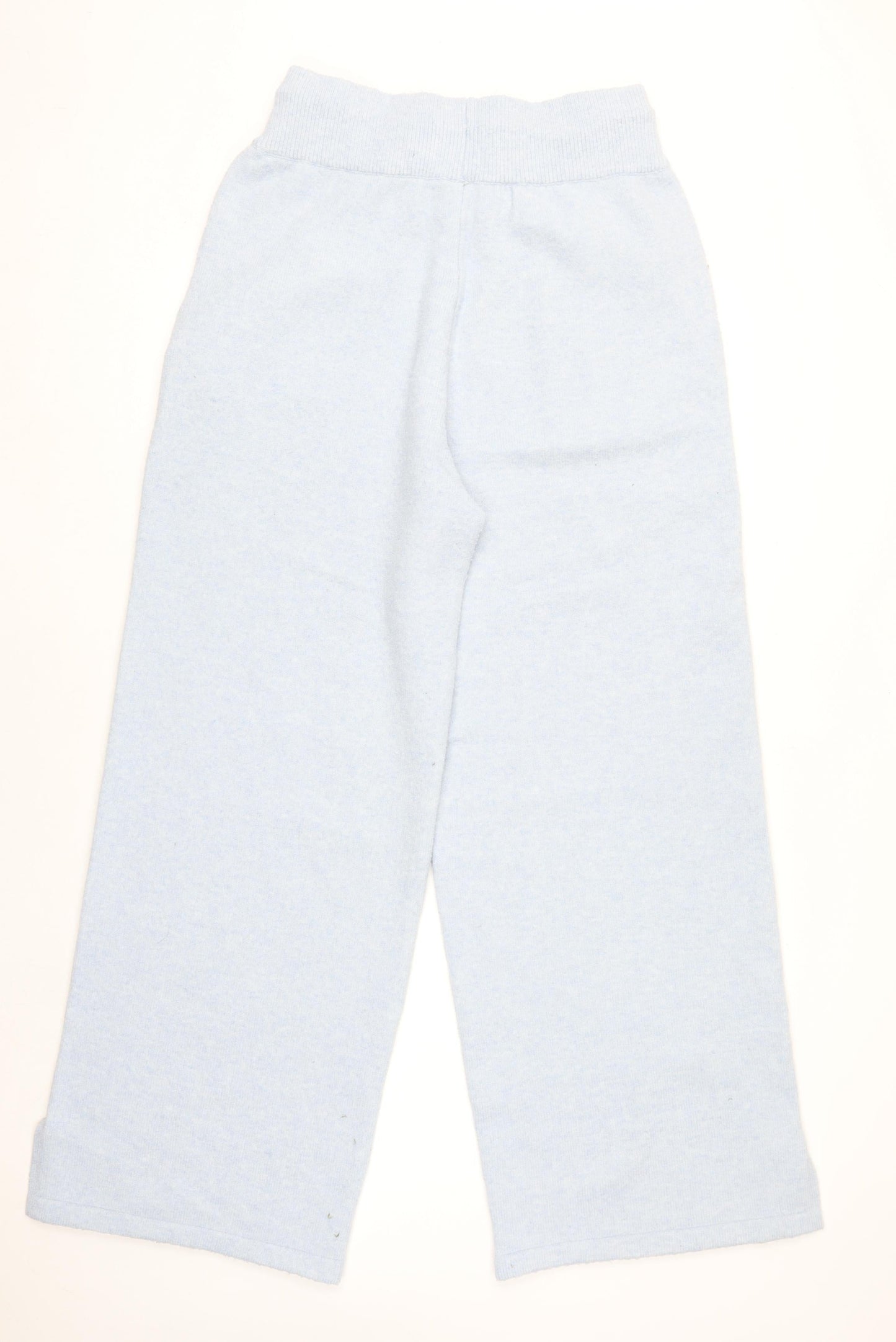 Blakely Women Blue Knit Wide-Leg Sweatpants L Elastic Waist