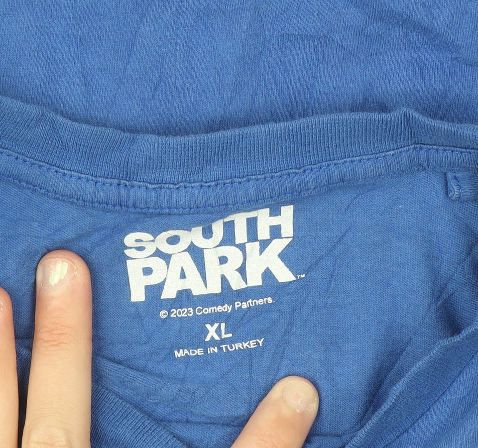 South Park Men's Blue XL Graphic Cartoon T-Shirt Stan Marsh Retro