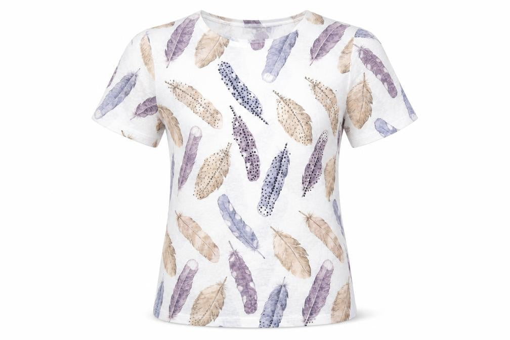 Paramour Women's Multicoloured Feather Print T-Shirt M