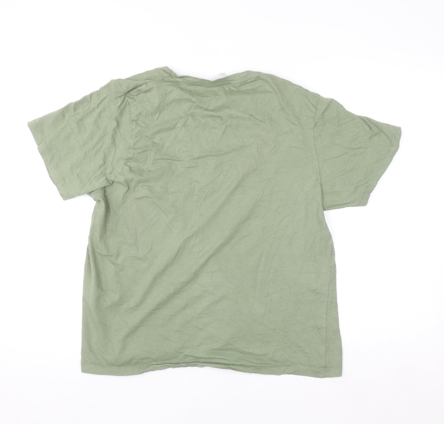 Mara Reya Women’s Green Be Kind Leopard Heart Cotton T-Shirt UK 18
