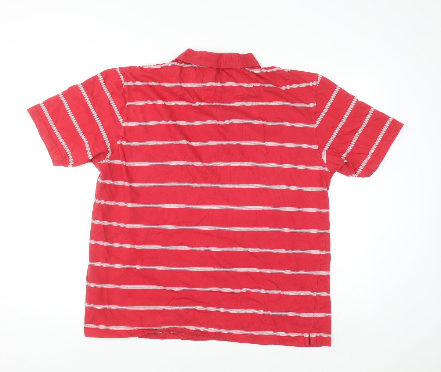 James Pringle Golf Red Striped Cotton Polo Shirt Men's XL