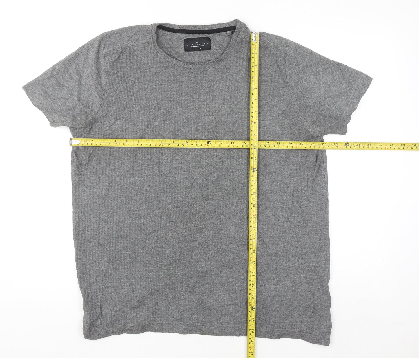 Dissident Men's Grey XL Short Sleeve Crew Neck Cotton Blend T-Shirt