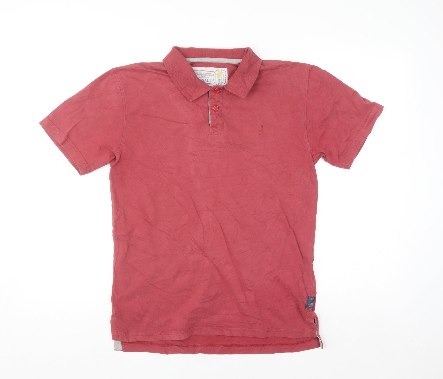 Seasalt Men’s Red Cotton Short Sleeve Button-Up Polo Shirt Size S