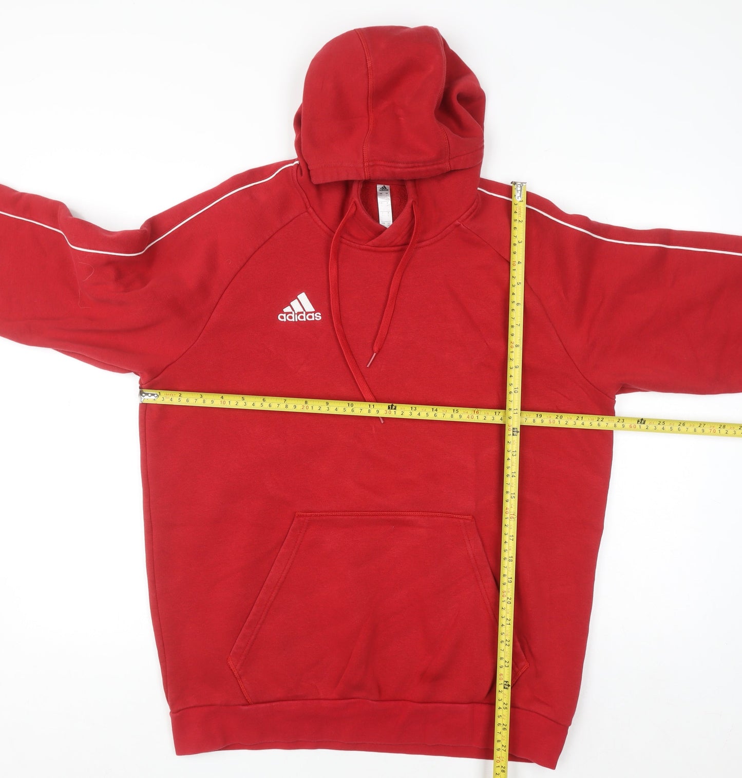 Adidas Men's Red Pullover Hoodie L Sports Fleece Sweatshirt