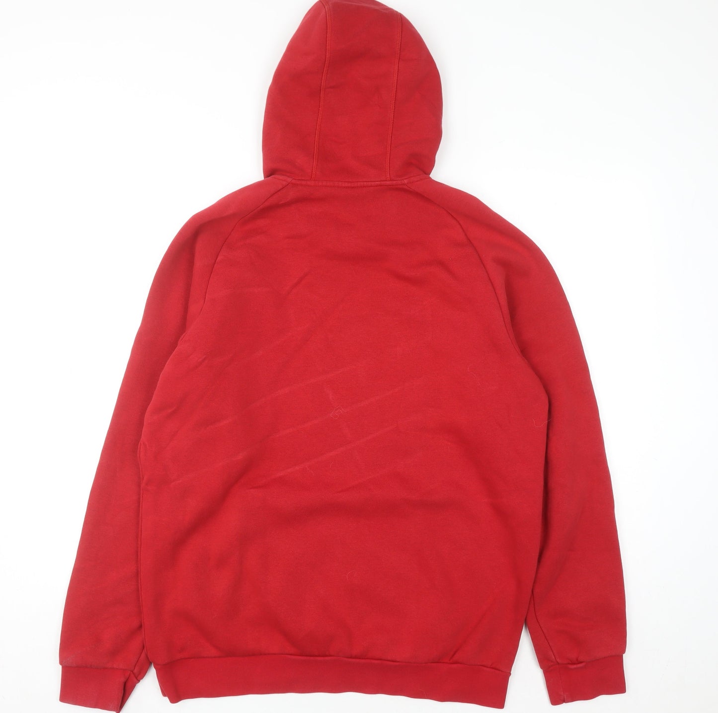 Adidas Men's Red Pullover Hoodie L Sports Fleece Sweatshirt