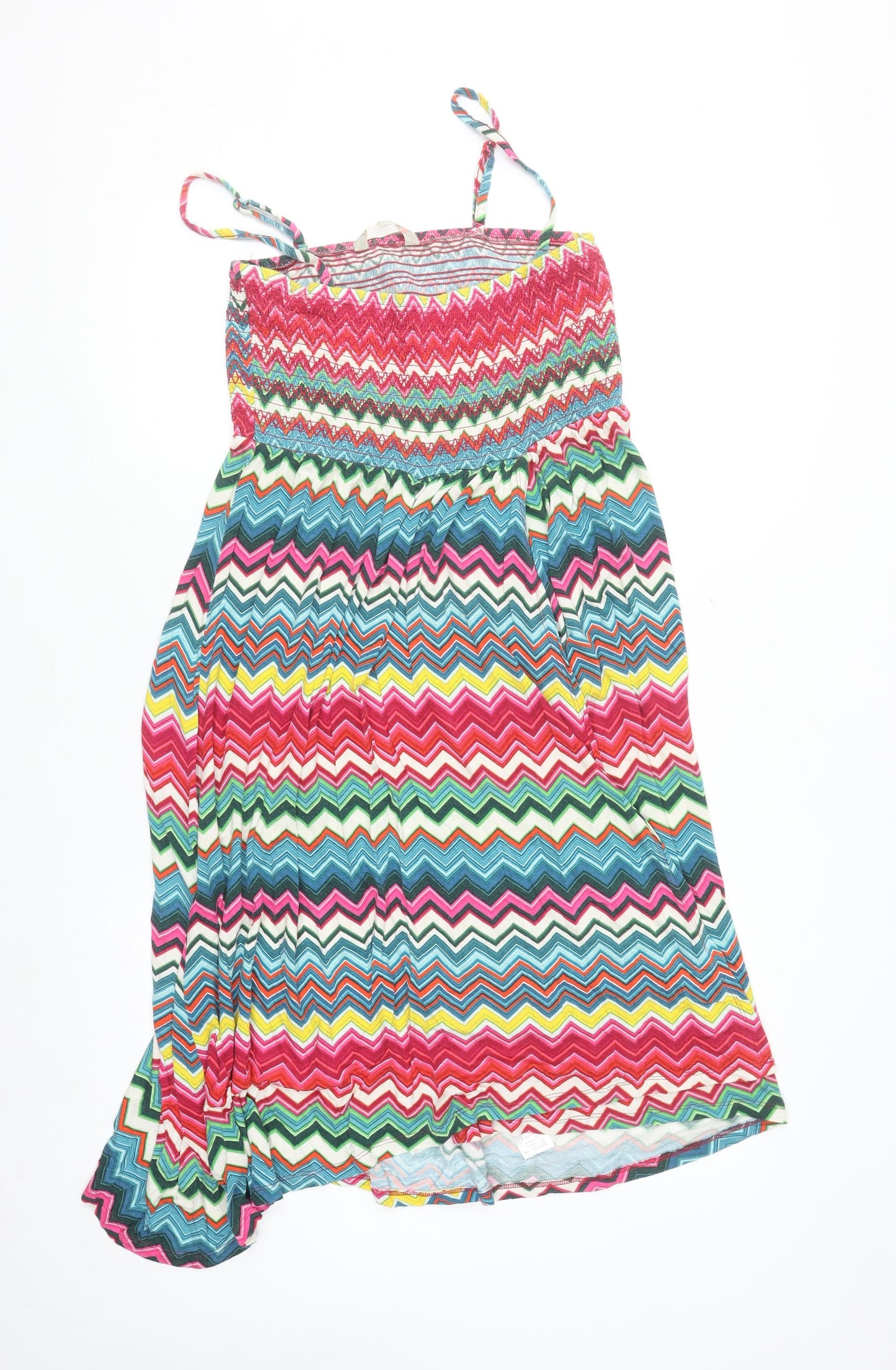 Mantaray Women’s Multicoloured Chevron Jersey Strappy Dress Size 14