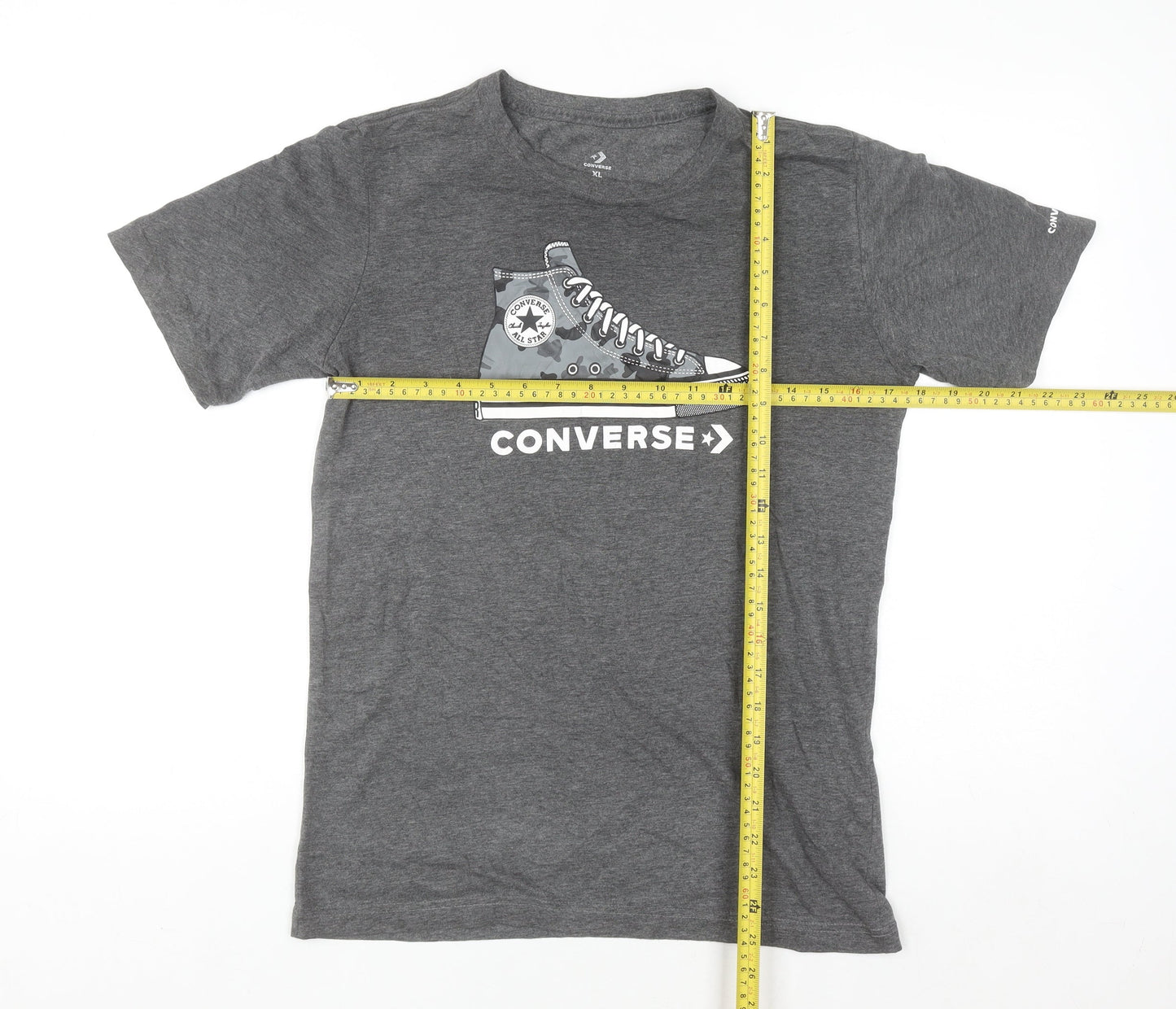 Converse Boys Grey Graphic Logo T-Shirt XL 13-15 Years Short Sleeve