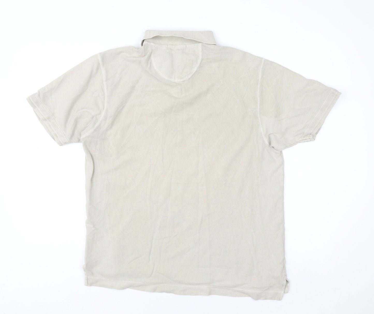 Marks and Spencer Blue Harbour Men's Beige Cotton Polo Shirt Size S
