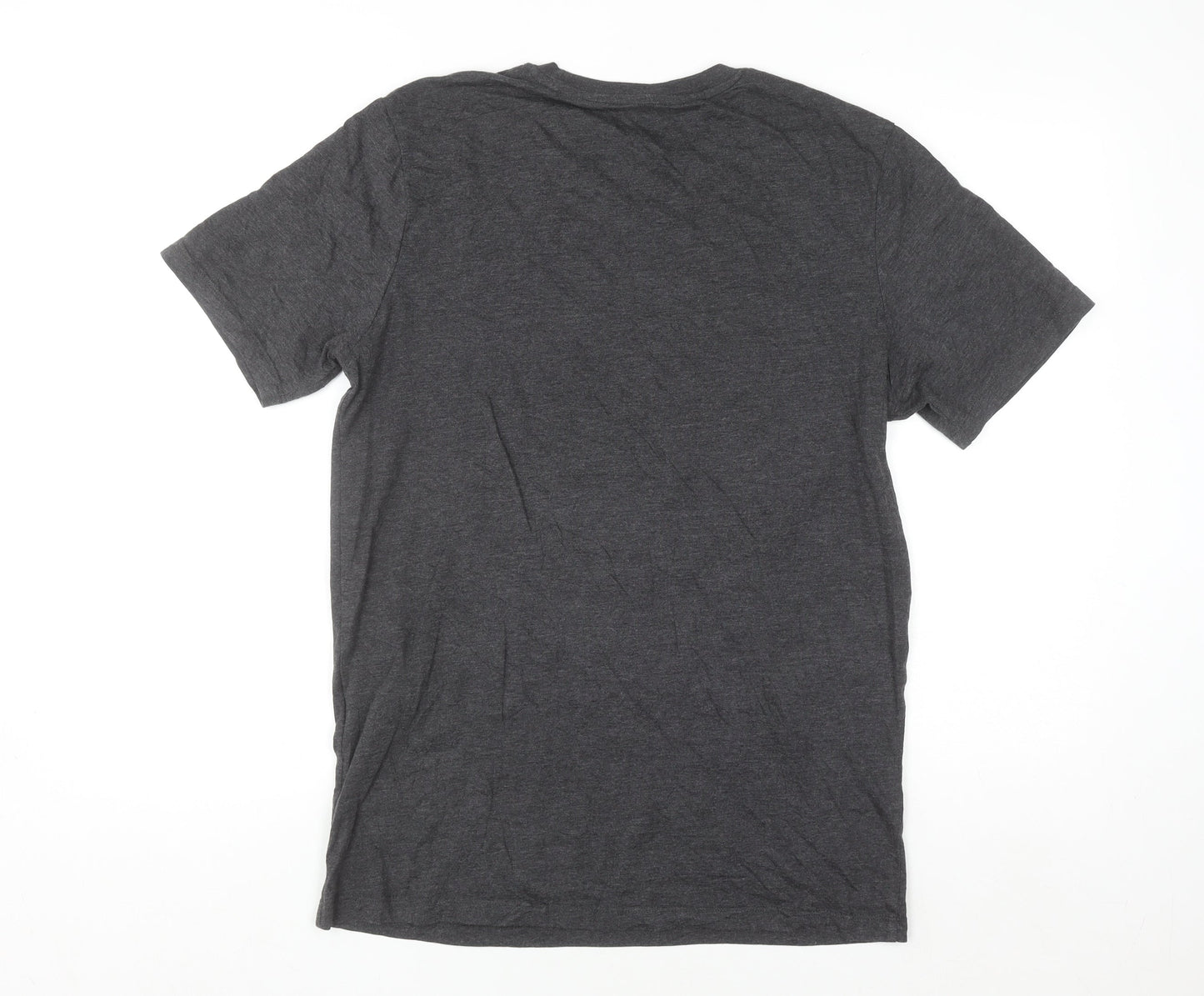 Jack & Jones Men's Charcoal Grey Graphic Print T-Shirt Size L