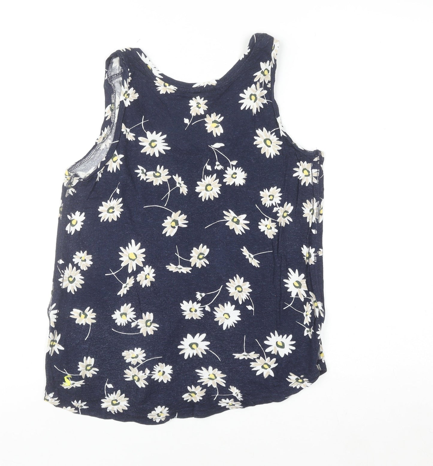 Joules Women's Blue Floral Linen Viscose Tank Top Size 12