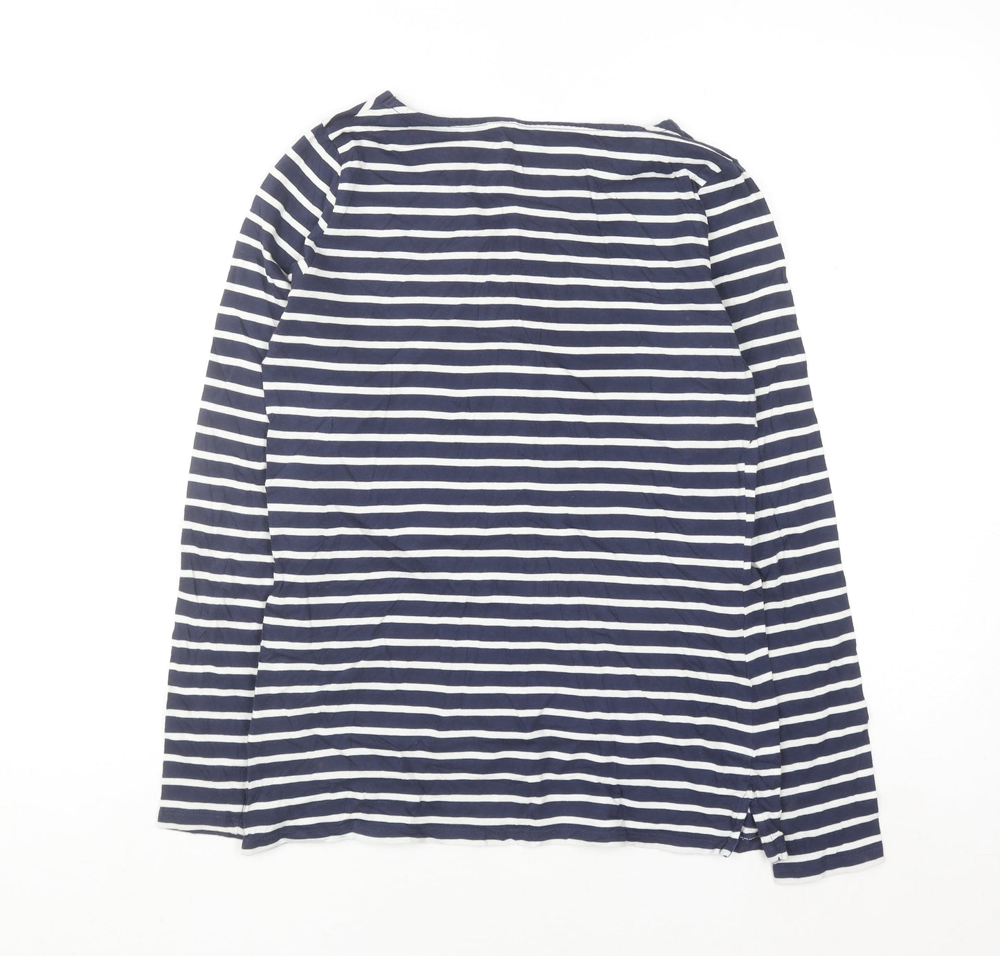 Boden Women Blue Striped Long Sleeve Cotton Jersey Top UK 10