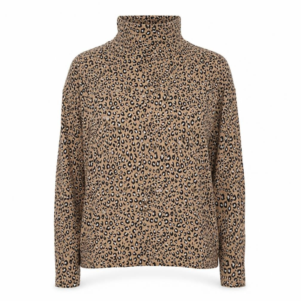 Marks & Spencer Women’s Brown Leopard Print Roll Neck Top Size 10