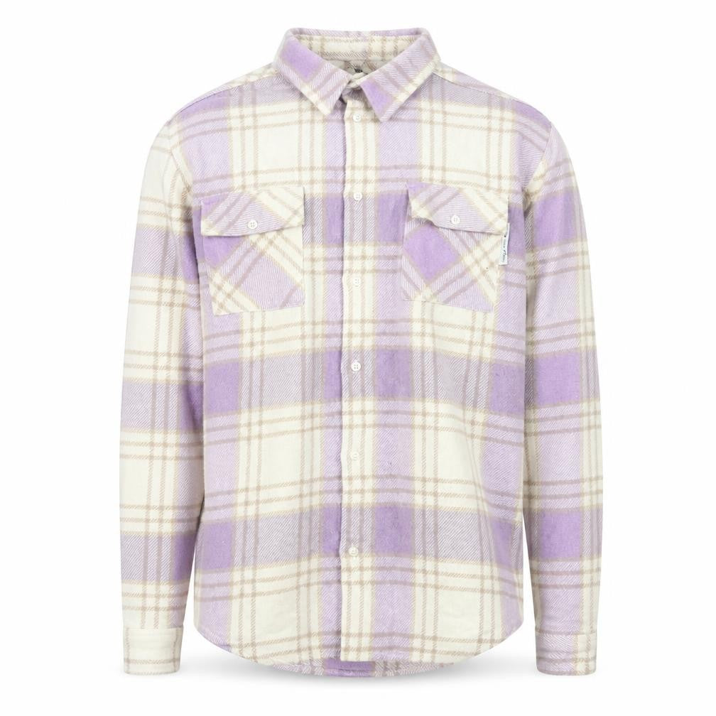 boohooMAN Men's Purple Check Flannel Long Sleeve Shirt Size M