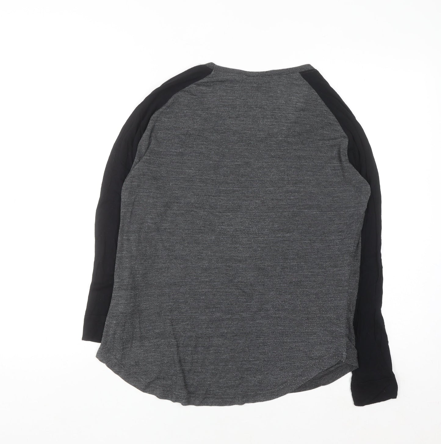 Golddigga Womens Grey Long Sleeve Jersey T-Shirt Size 16