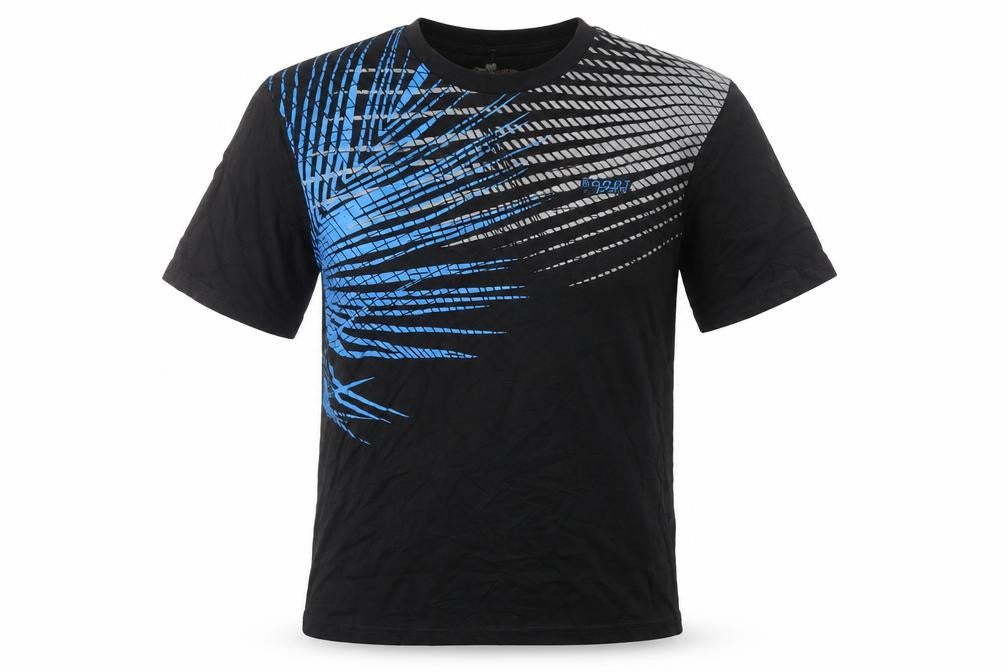Atlas For Men Black Blue Graphic Print Cotton T-Shirt Size L