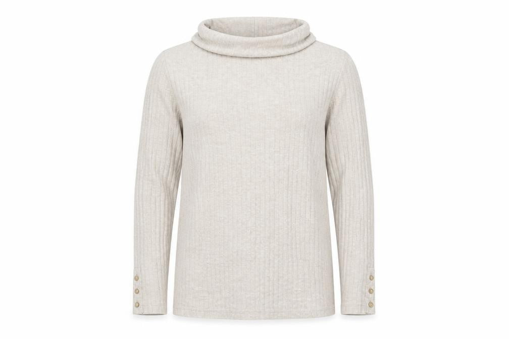 Lands' End Men's Beige Roll Neck Pullover Jumper Size M