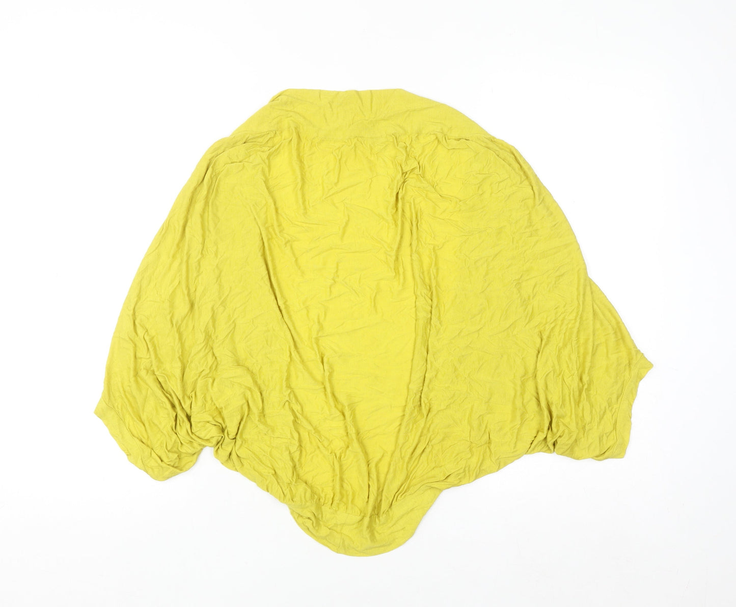 Planet Women's Yellow Short Sleeve Open Cardigan Size M Viscose Blend
