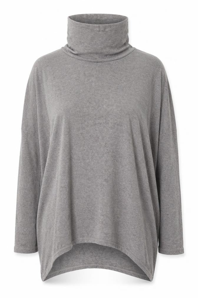 Label Lab Women’s Grey Roll Neck Relaxed Pullover Jumper Size S