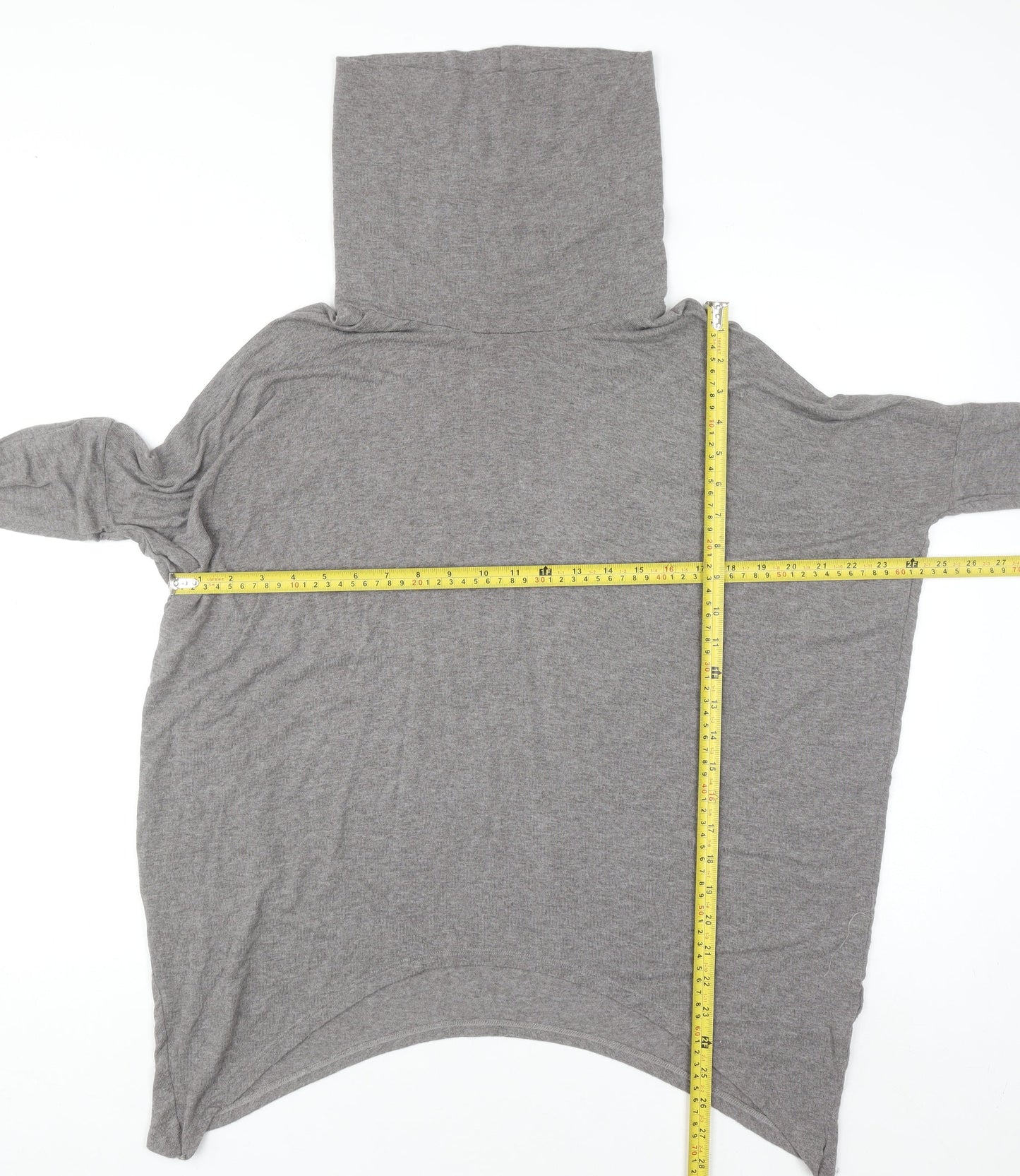 Label Lab Women’s Grey Roll Neck Relaxed Pullover Jumper Size S