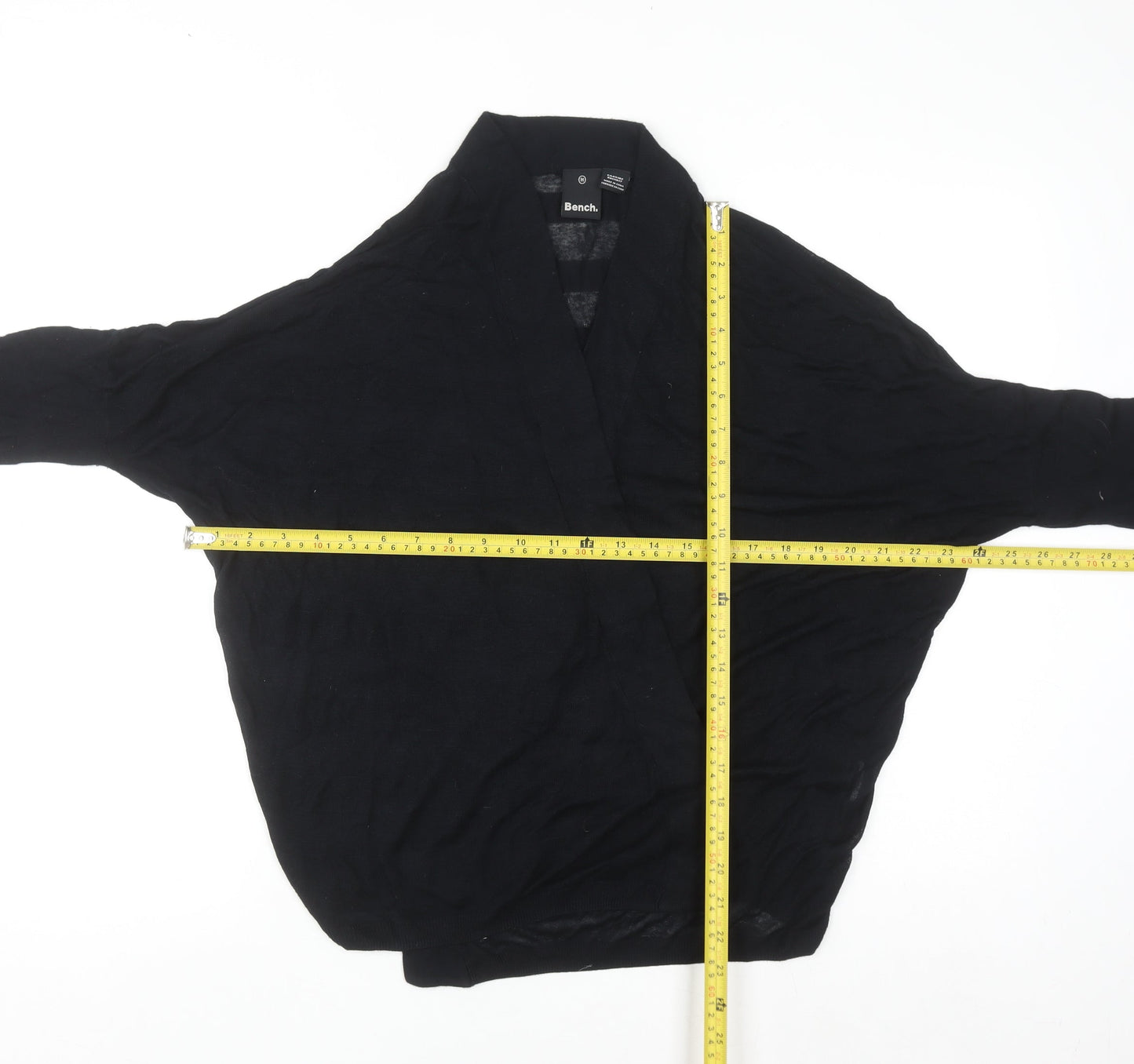 Bench Womens Black Medium Open Knit Dolman Cardigan
