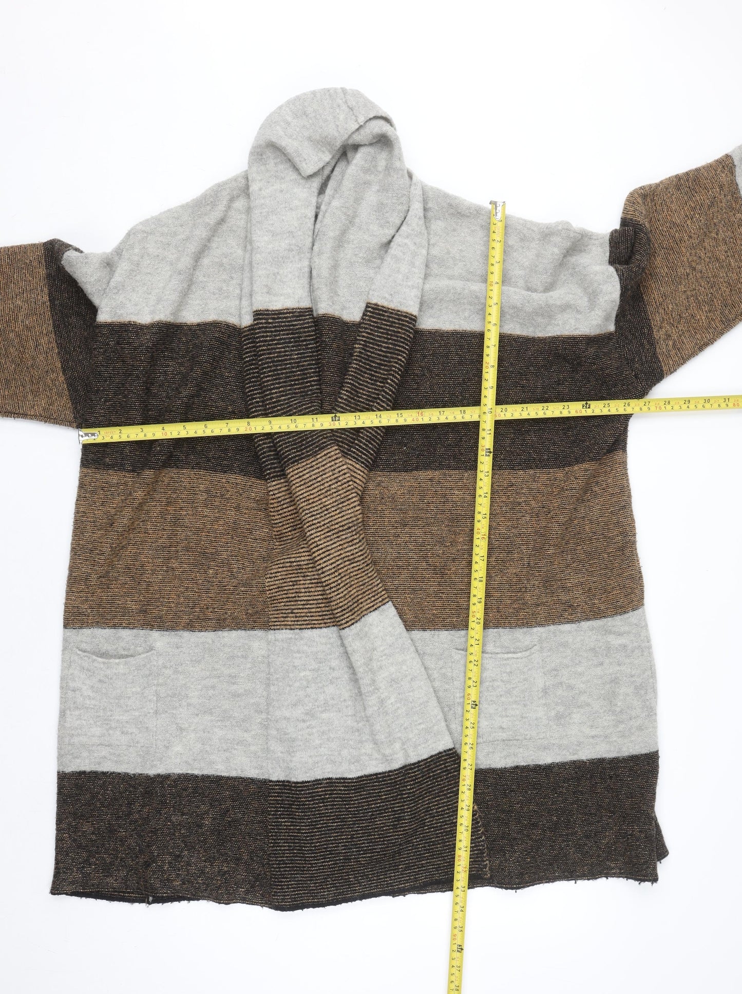 Marks and Spencer Women’s Brown Striped Long Sleeve Knit Cardigan S