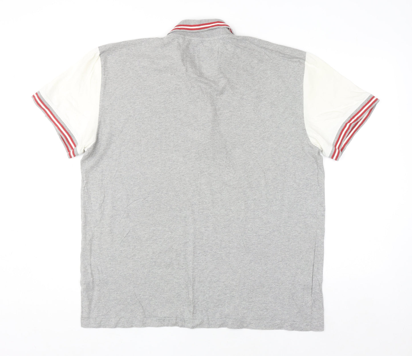 Next Men's Grey Striped Slim Fit Polo Shirt Size 2XL