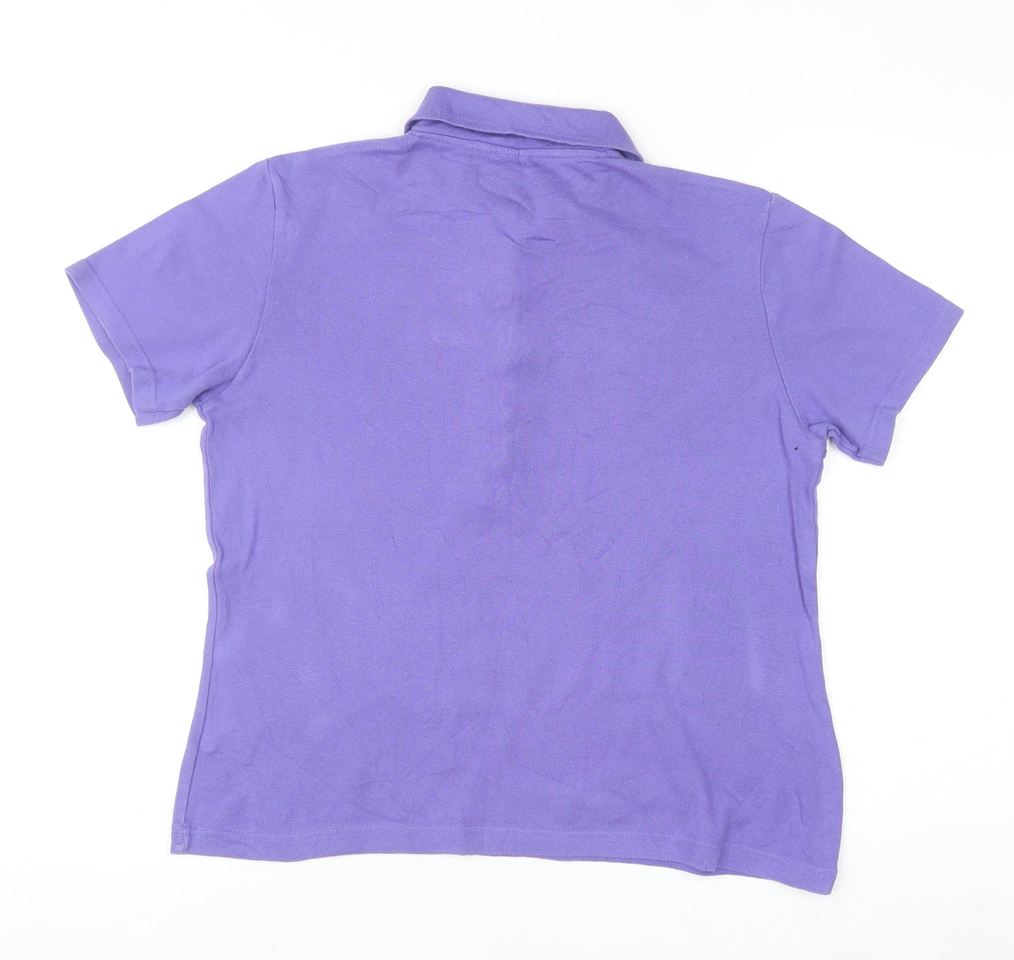 Cotton Traders Women Purple Size 12 Polo Shirt 100% Cotton Short Sleeve