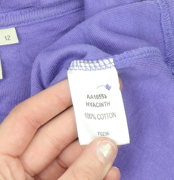 Cotton Traders Women Purple Size 12 Polo Shirt 100% Cotton Short Sleeve