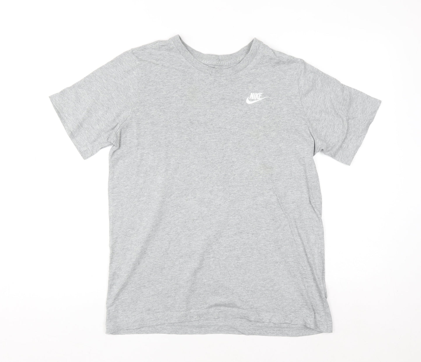 Nike Men's Grey Cotton Crew Neck Short Sleeve T-Shirt Size S