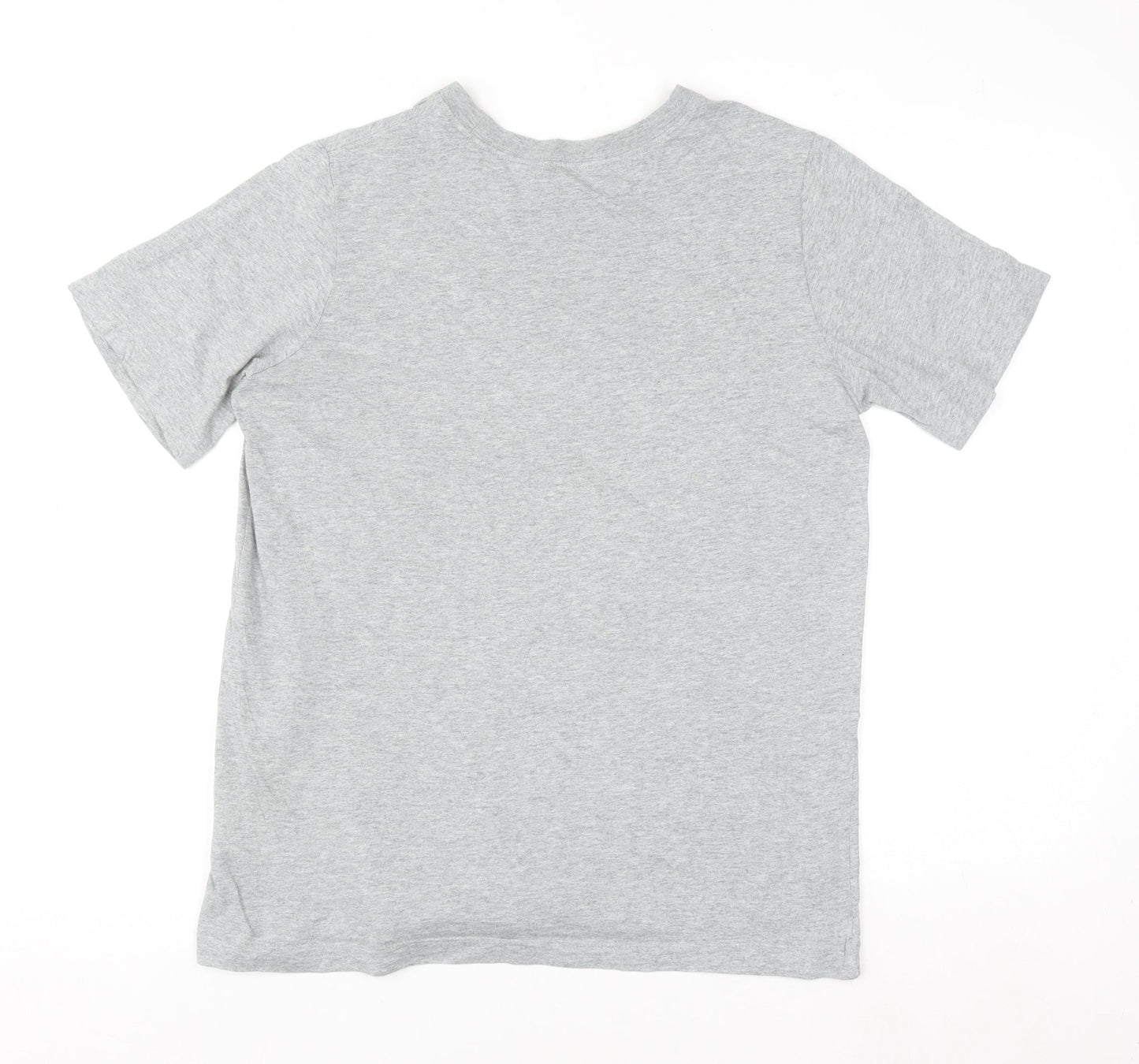 Nike Men's Grey Cotton Crew Neck Short Sleeve T-Shirt Size S