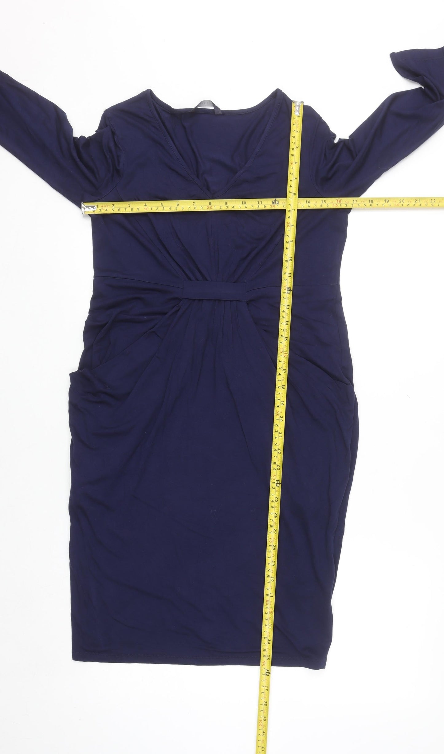 Marks and Spencer Women Blue Knee Length Sheath Dress Size 12