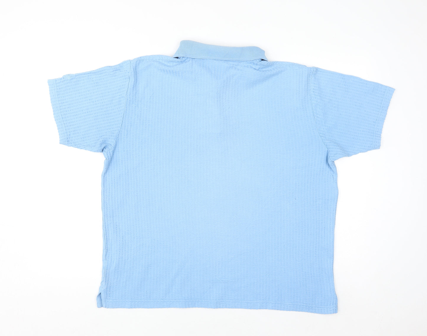 Cotton Traders Men's Blue Short Sleeve Polo Shirt Size L 100% Cotton